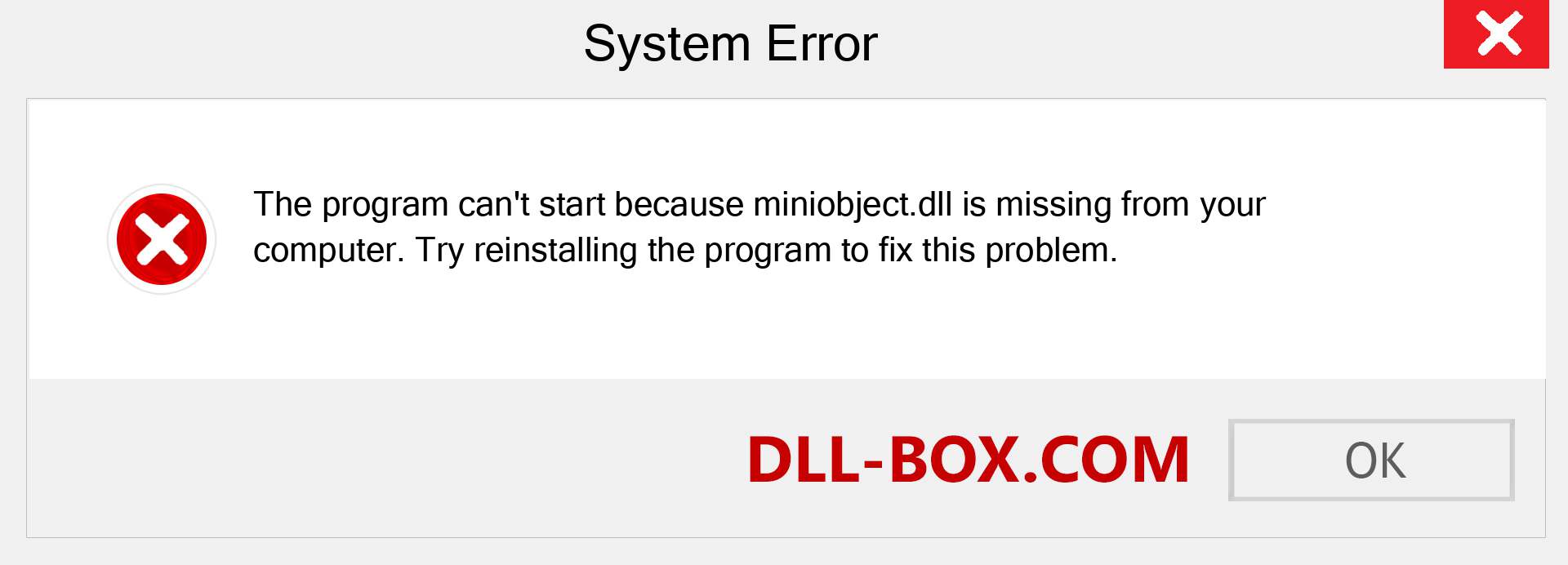  miniobject.dll file is missing?. Download for Windows 7, 8, 10 - Fix  miniobject dll Missing Error on Windows, photos, images